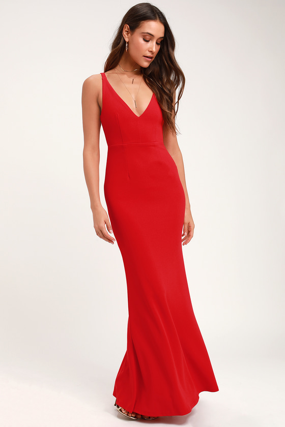 Sexy Red Maxi Dress - Sleeveless Maxi ...